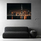 Burj Khalifa Dubai Skyline bei Nacht am Wasser Wandbild