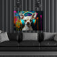 Chihuahua Neonfarben Wandbild im Wohnzimmer