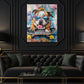 Coole Bulldogge mit Krone auf dem Skateboard Wandbild