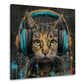 Coole Katze mit Musik-Graffiti in Pastelltönen Wandbild