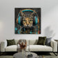 Coole Katze mit Musik-Graffiti in Pastelltönen Wandbild