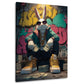 Cooler Hase im Streetwear Look mit Graffiti Wandbild im Hochformat