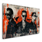 Depeche Mode Band Porträt schwarz orange Lederjacken Wandbild