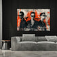 Depeche Mode Band Porträt schwarz orange Lederjacken Wandbild