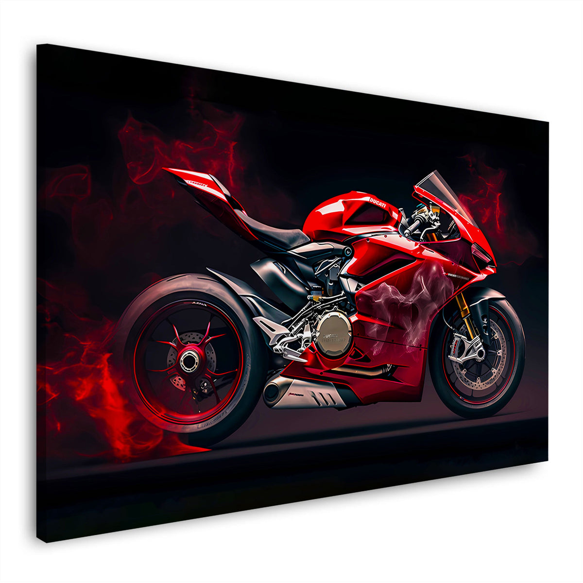 Superbike in Flammen – Wandbild