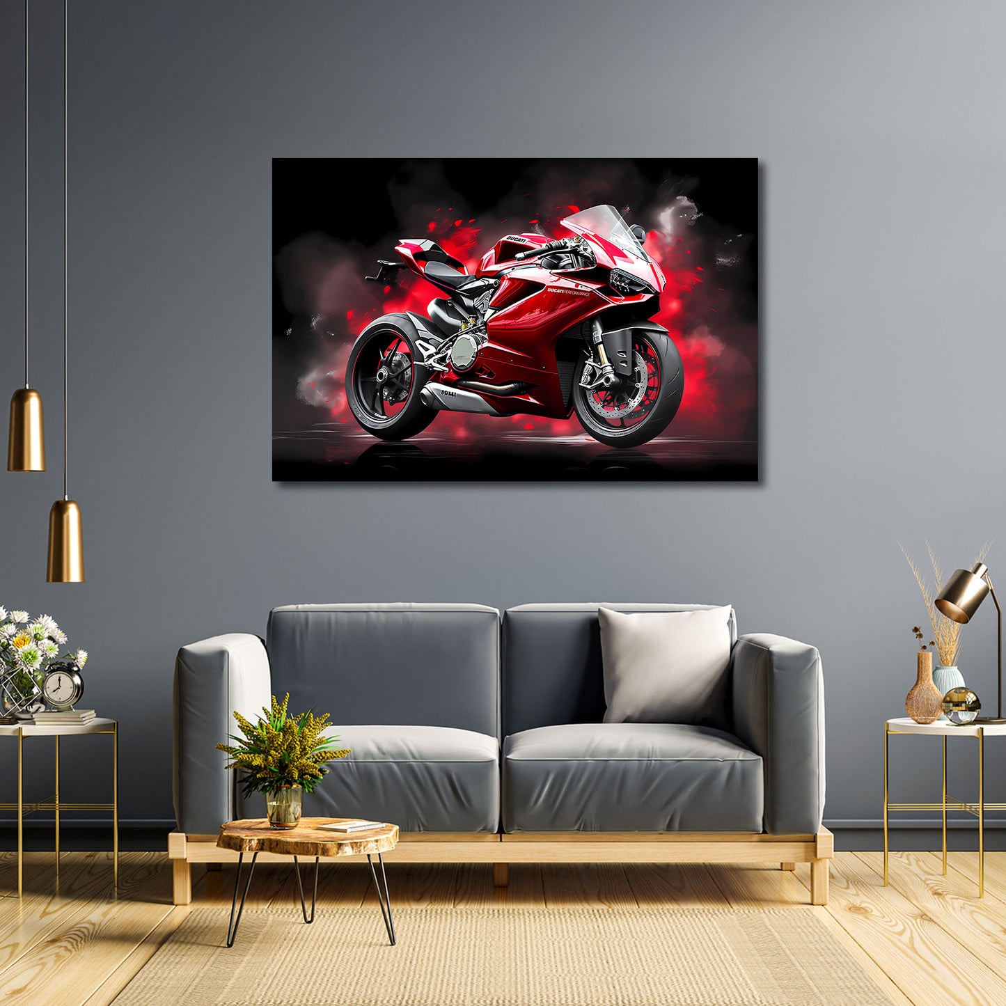 Ducati Superbike Motorrad Flammen Kraft Wandbild