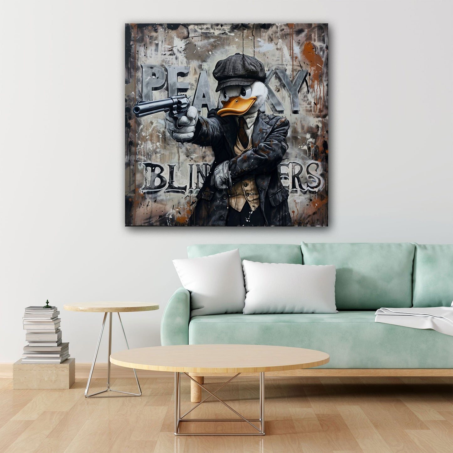 Duck Gangster Street Art im modernen Stil Wandbild