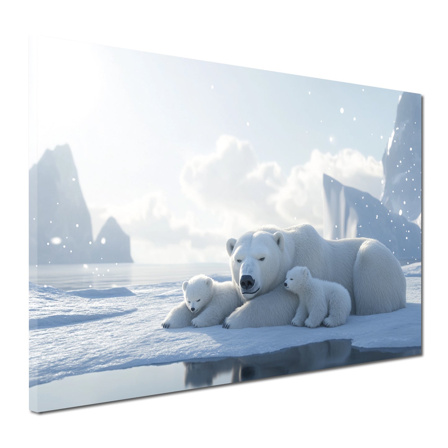 Eisbären Arktis Familie Schnee Wandbild