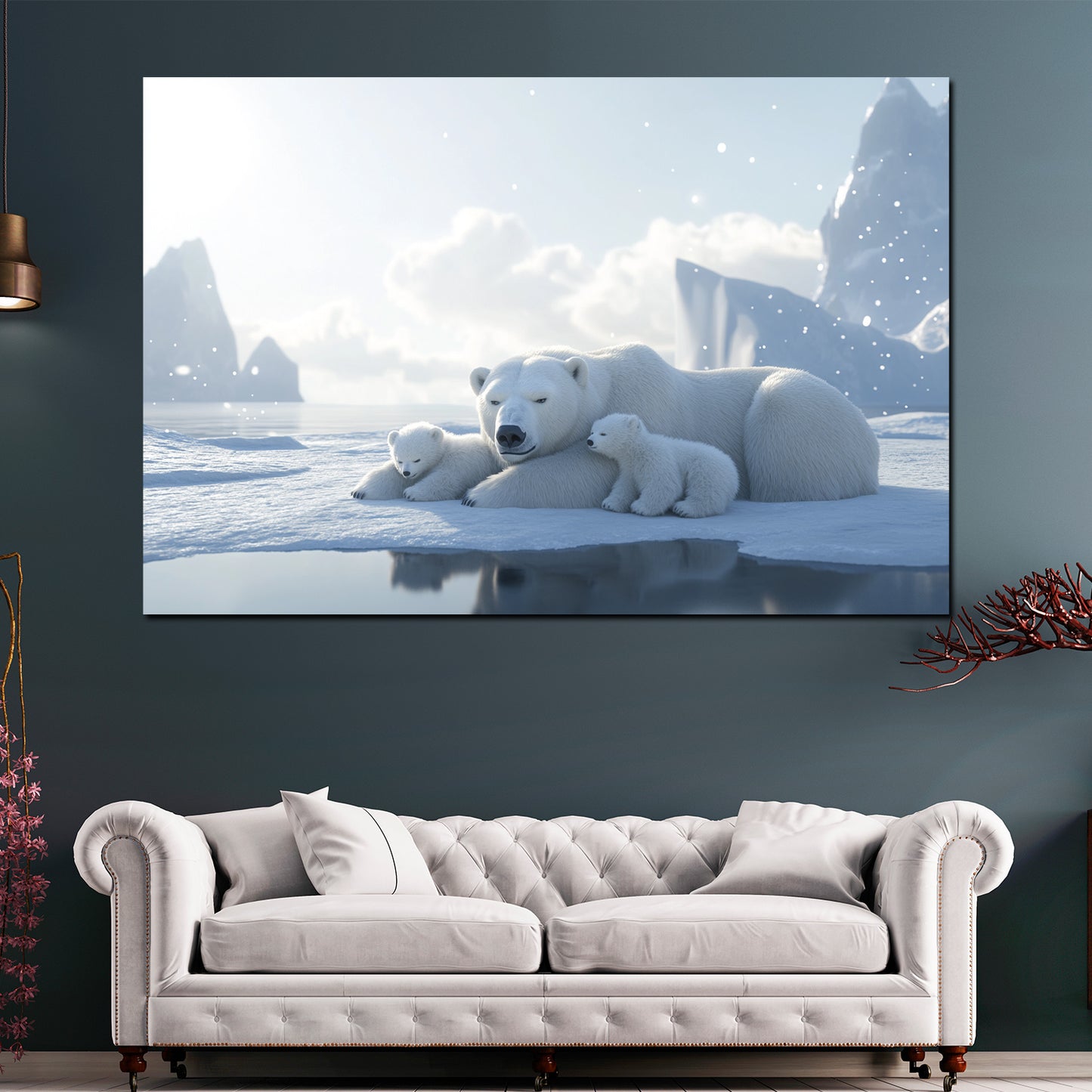 Eisbären Arktis Familie Schnee Wandbild