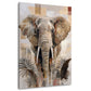 Elefant im Boho Stil mit Palmen und Beige Wandbild im Hochformat