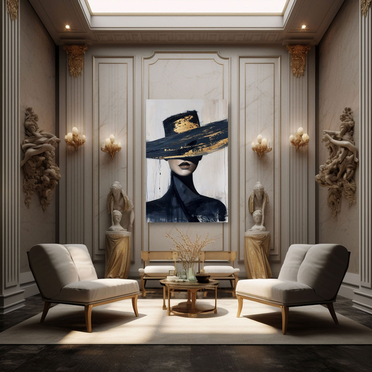 Elegante Frau Wandbild im Wohnzimmer