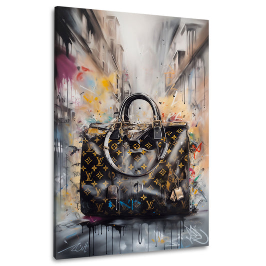 Exklusive Handtasche im modernen Graffiti Stil Wandbild