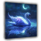 Fantasie Schwan Mondlicht Sternenhimmel Wasser Wandbild