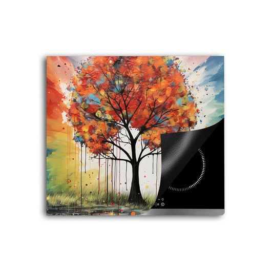 Farbefroher Baum Leuchten Herdabdeckplatte Induktionsschutz für Ceranfeld & Küche Deko