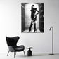 Fashion Fotografie Frau Latex Outfit schwarz weiß Wandbild
