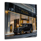 Fashion Store mit Luxus Auto G-Klasse bei Nacht Wandbild