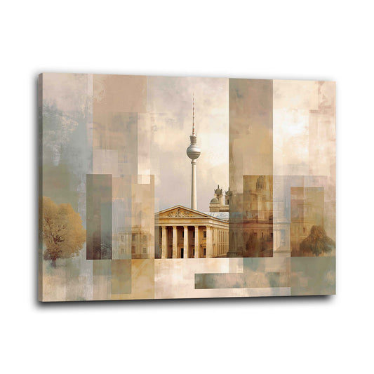 Fernsehturm Berlin klassische Bauwerke abstrakt Wandbild