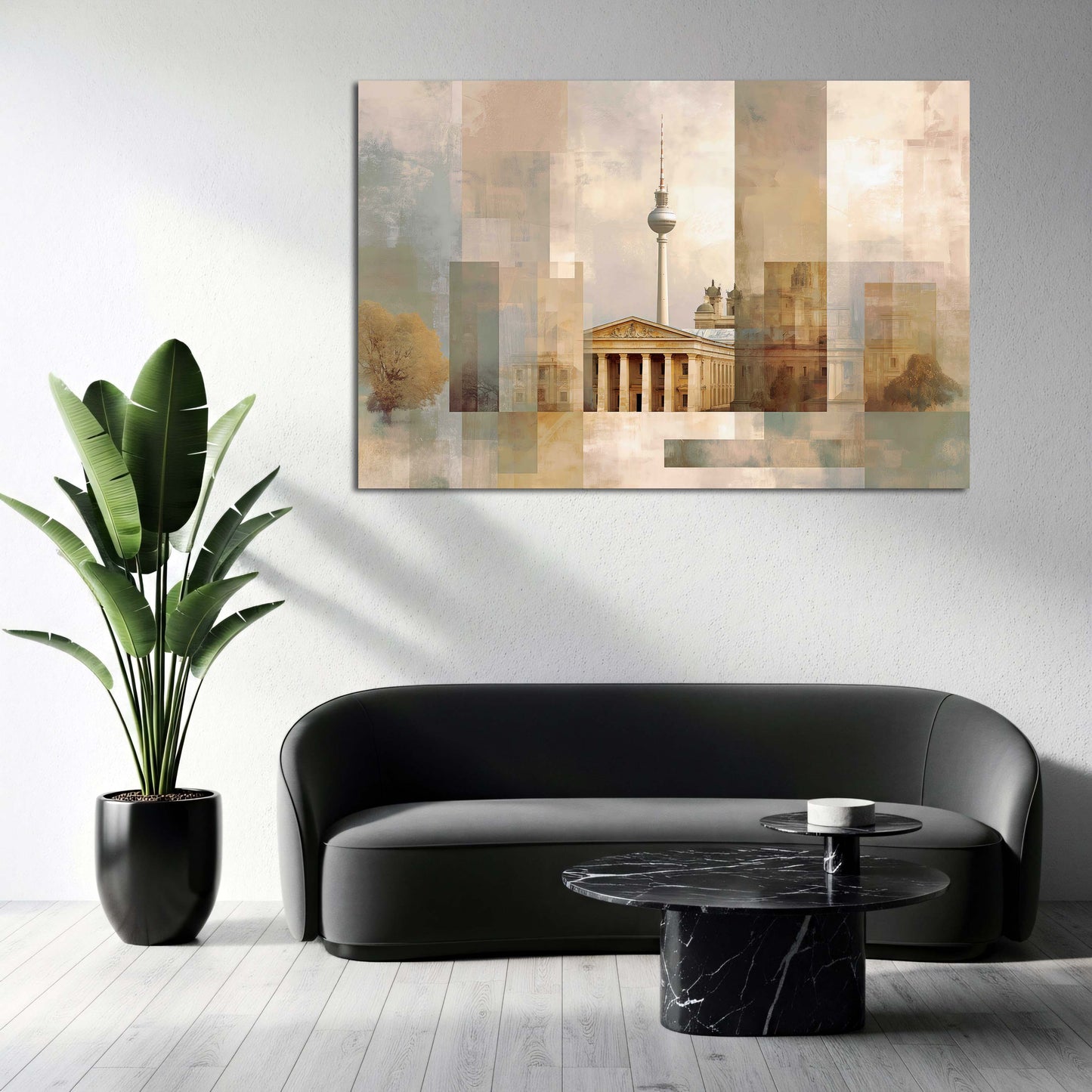 Fernsehturm Berlin klassische Bauwerke abstrakt Wandbild