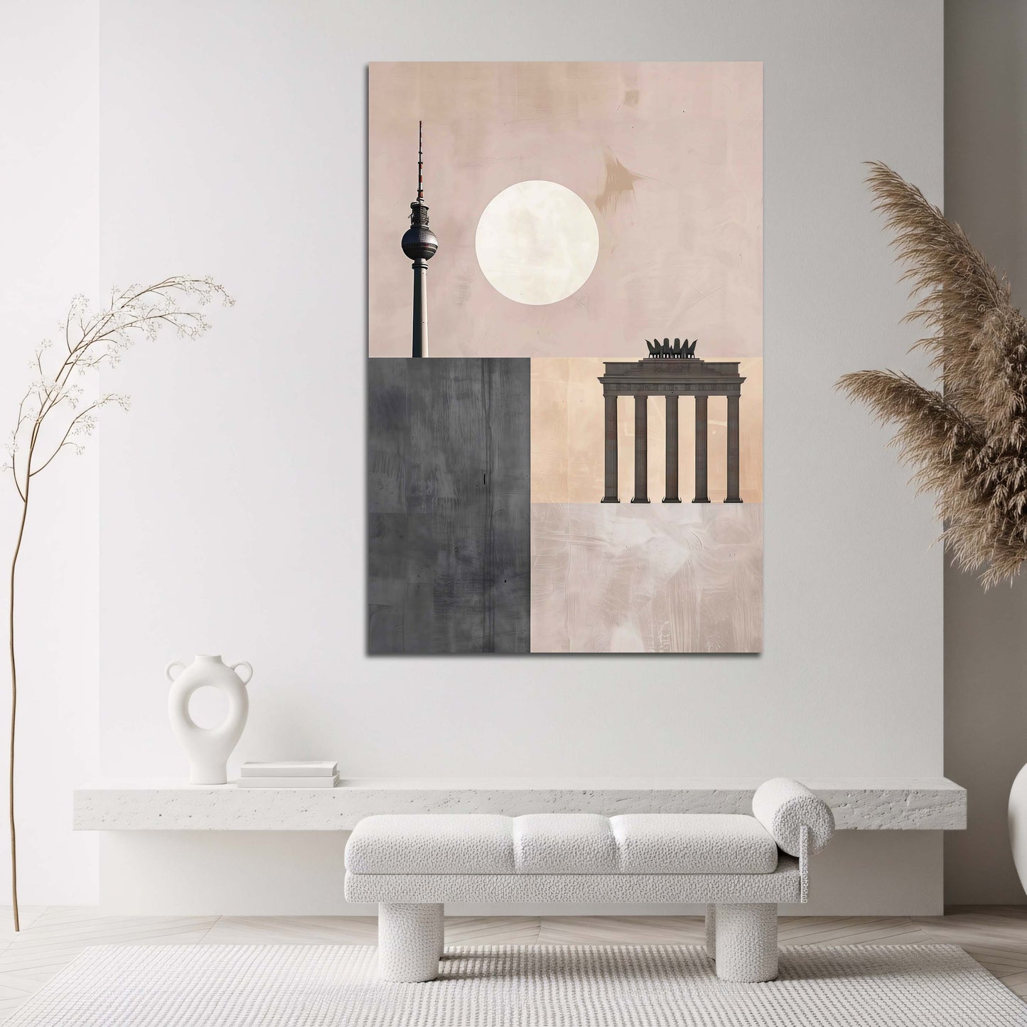 Fernsehturm Brandenburger Tor Berlin minimalistisch Wandbild