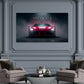 Ferrari Sportwagen in Rot Front mit Nebel Motivation Wandbild
