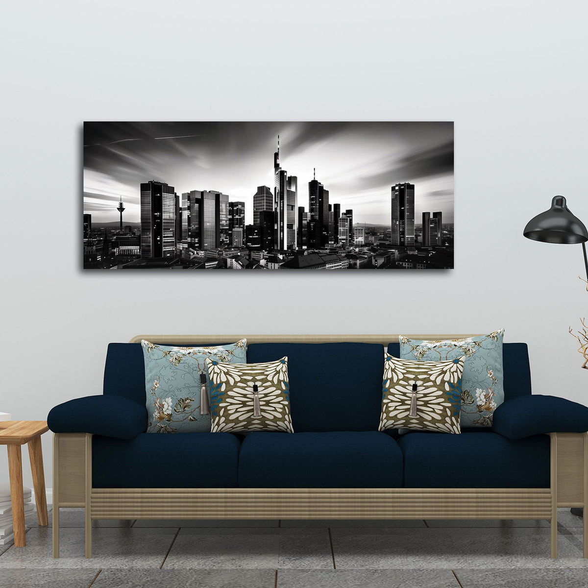 Städte Panorama Wandbild an einer Wohnraumwand