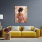 Frau Rückenansicht rosa Abendkleid elegante Kunst Wandbild