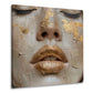Frauenportrait goldene Texturkunst expressiv Wandbild