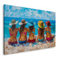 Freundinnen am Strand als Gemälde in Aquarell Wandbild