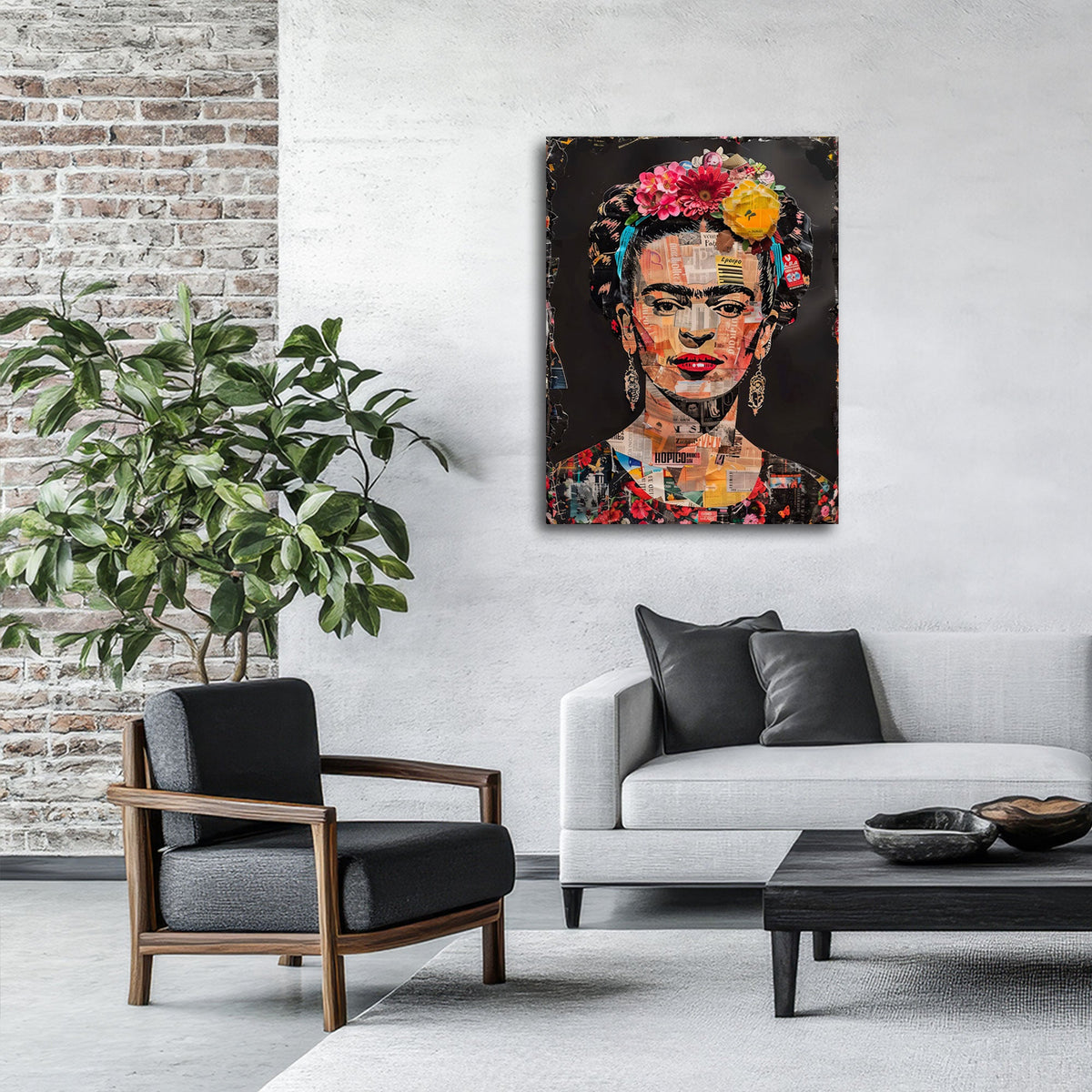 Pop Art Wandbild im Hochformat an einer Wohnraumwand