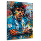 Fußballlegende Maradona mit Ball als Street Art Wandbild