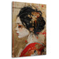 Geisha Porträt traditionell im Kimono mit Fächer elegantes Wandbild