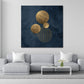 Minimalistisch geometrische Kunst gold blau Wandbild