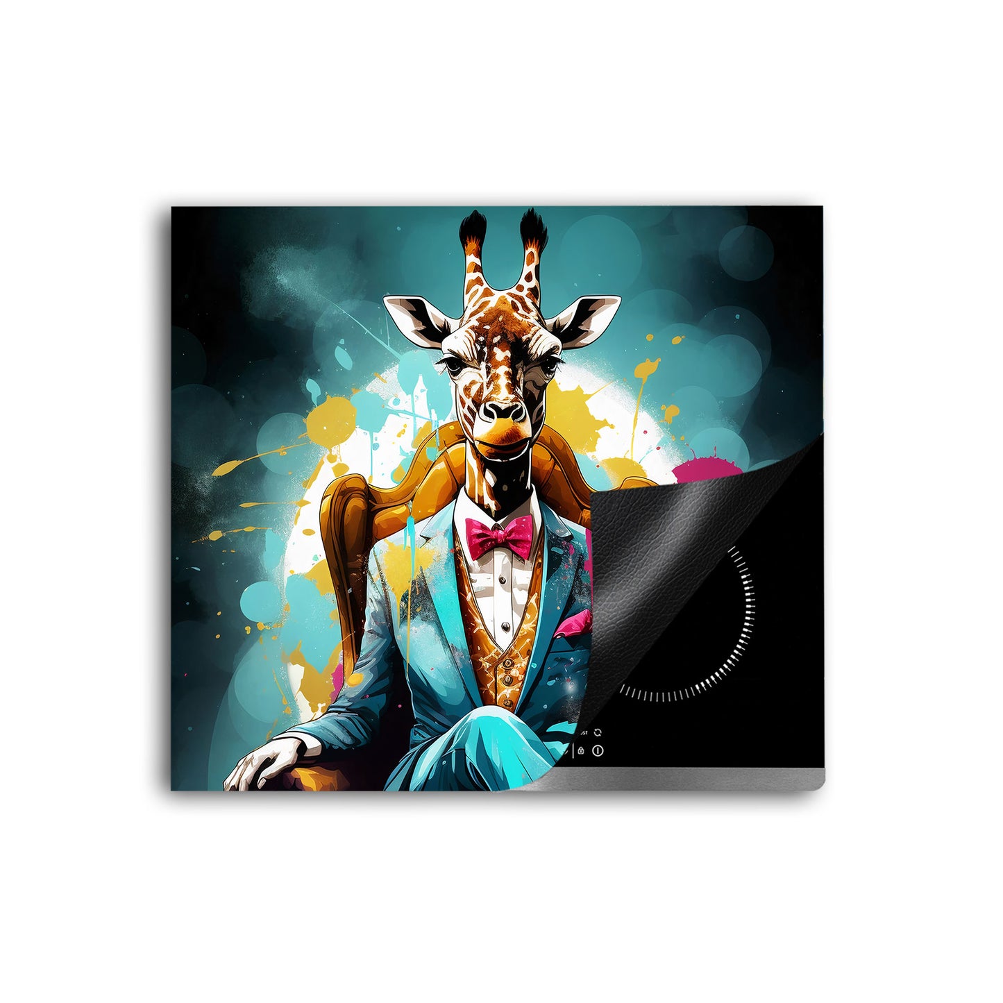 Giraffe im Anzug Herdabdeckplatte Induktionsschutz für Ceranfeld & Küche Deko