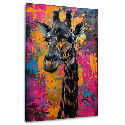 Wandbild Giraffe in Nahaufnahme im Aquarell-Stil