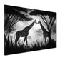 Giraffenpaar schwarz weiß Afrika Wandbild