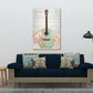 Gitarre in Mintgruen mit Blumen und Notenblatt Wandbild