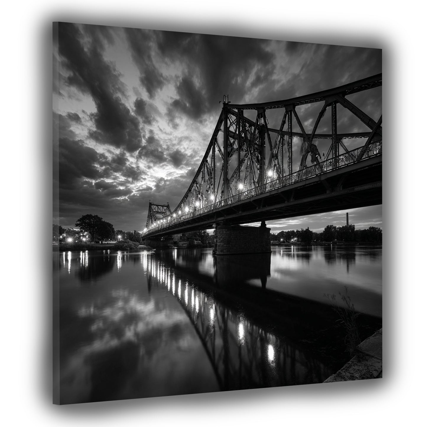 Glienicker Brücke Potsdam schwarz weiß Wandbild