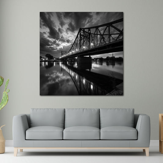Glienicker Brücke Potsdam schwarz weiß Wandbild
