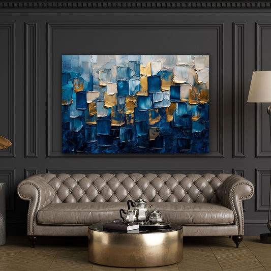 Gold Abstraktion Wandbild im Wohnzimmer