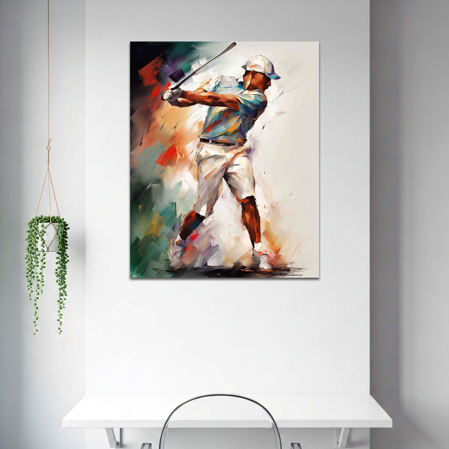 Golfspieler Abschlag Sport Dynamik abstrakt Wandbild