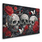 Gothic Totenköpfe mit Rosen und Schmetterlingen Wandbild