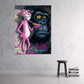 Graffiti Pink Panther als Künstler mit Gorilla Wandbild