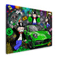 Grünes Luxusauto Geld und Erfolg Pop Art Wandbild