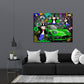 Grünes Luxusauto Geld und Erfolg Pop Art Wandbild