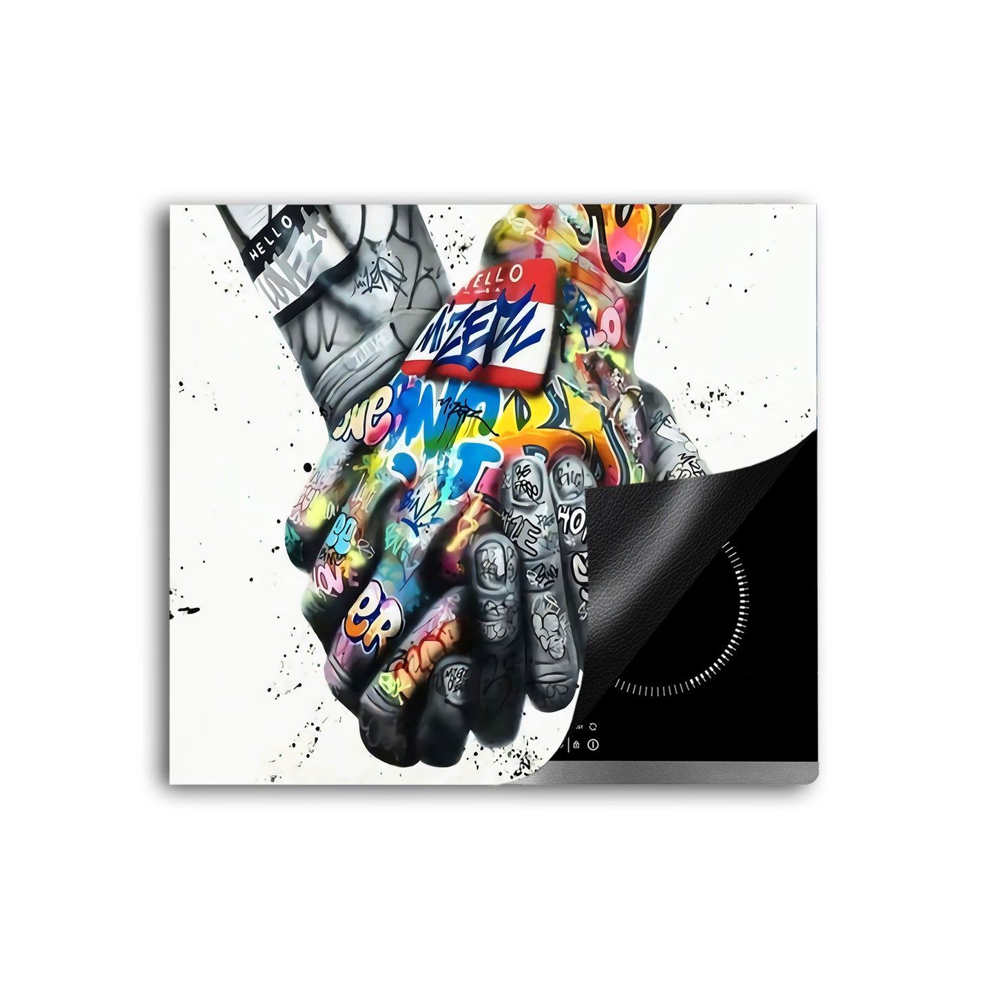 Hände Love Pop Art Herdabdeckplatte Induktionsschutz für Ceranfeld & Küche Deko