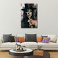 Halb Totenkopf halb Frau mit Zylinder Gothic Look Wandbild