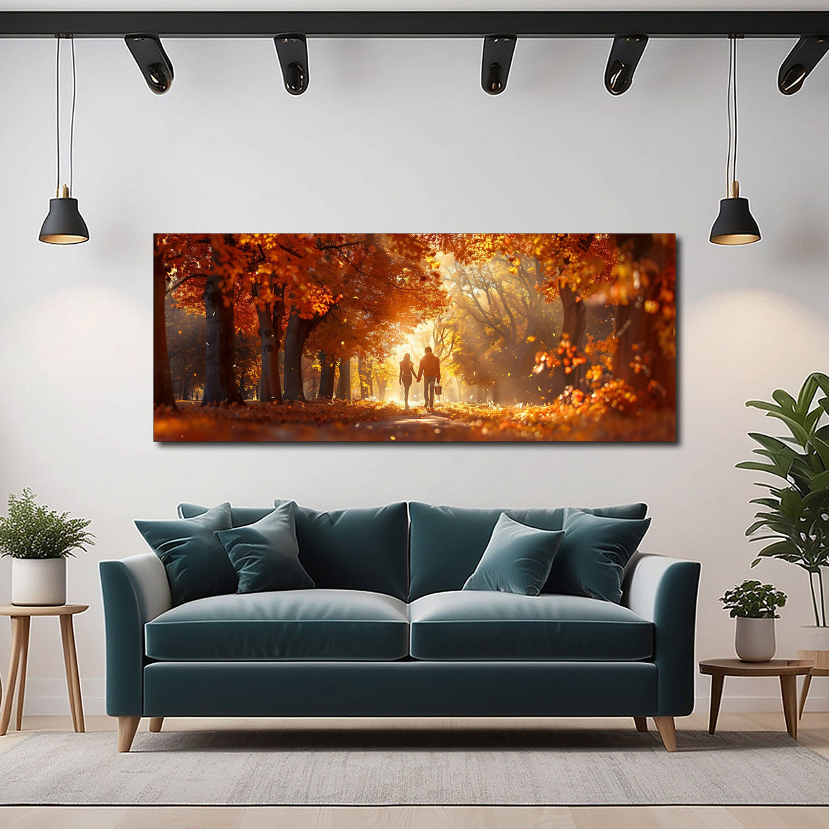 Panorama Naturwandbild an einer Wohnraumwand