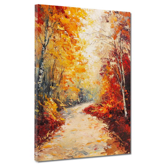 Herbstwald Weg goldene Blätter Naturstimmung Wandbild