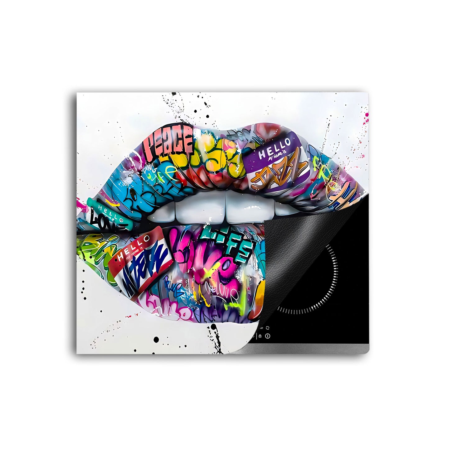 Moderne Lippen Vinyl Herdabdeckplatte Induktionsschutz für Ceranfeld & Küche Deko