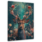 Hirsch im Blumenwald mit Rosen – Wandbild